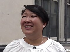 Celine, hot French Asian bbw gets fucked on camera.